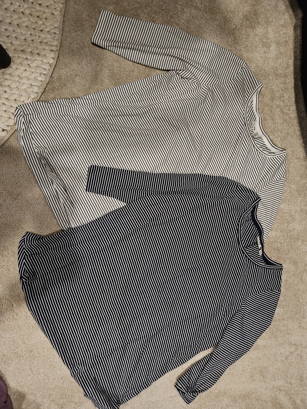 L.L. Bean Black & White Striped Long Sleeve Top